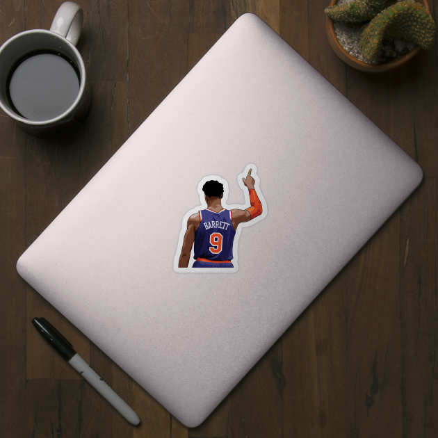 RJ Barrett Vector Back Blue by qiangdade